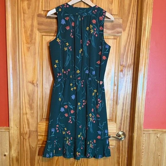 ANN TAYLOR FACTORY Floral Green Dress Ladies Women's Size Medium- Flowers Spring - Picture 6 of 10